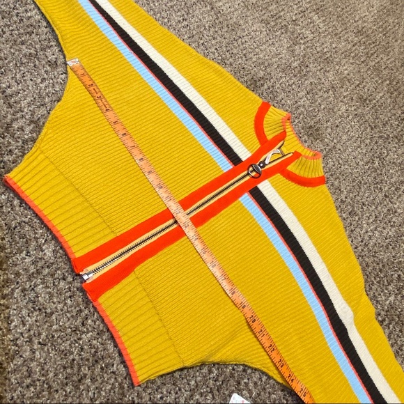 NWT Free People Striped retro-style zip-up Sweater - Picture 4 of 13